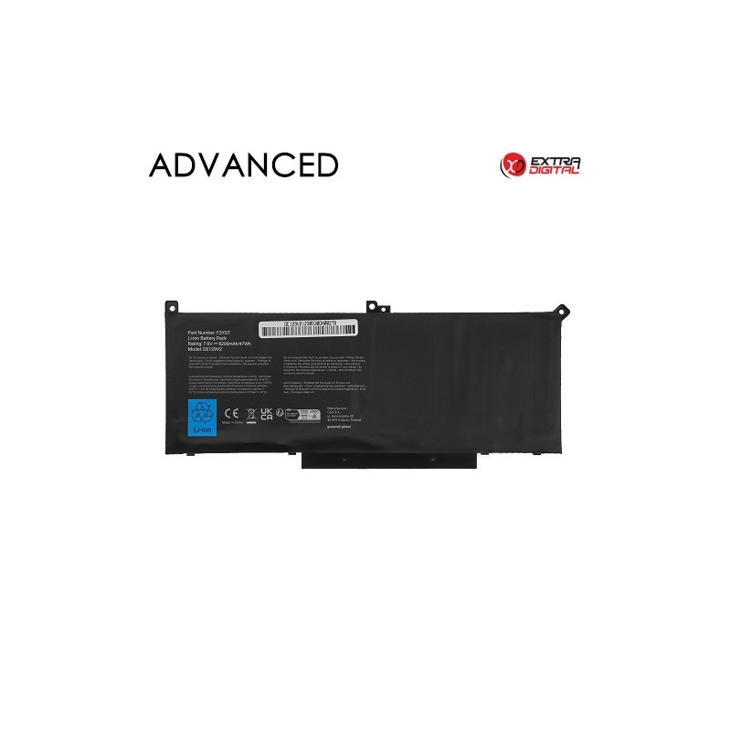 Nešiojamo kompiuterio baterija DELL F3YGT, 7200mAh, Extra Digital Advanced
