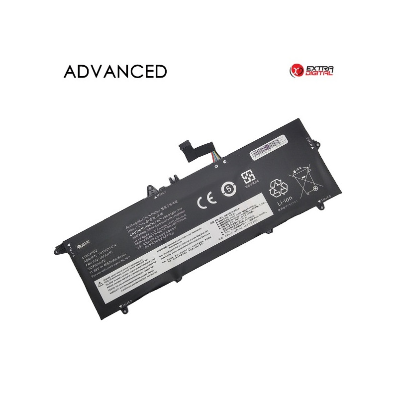 Nešiojamo kompiuterio baterija LENOVO L18C3PD2, 4650mAh, Extra Digital Advanced