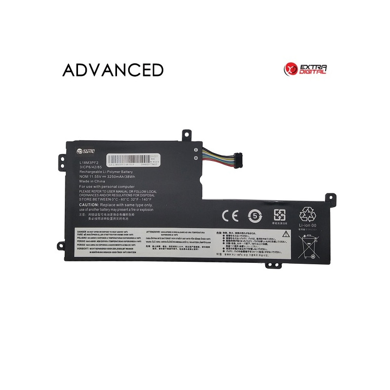 Nešiojamo kompiuterio baterija LENOVO L18M3PF2, 3250mAh, Extra Digital Advanced