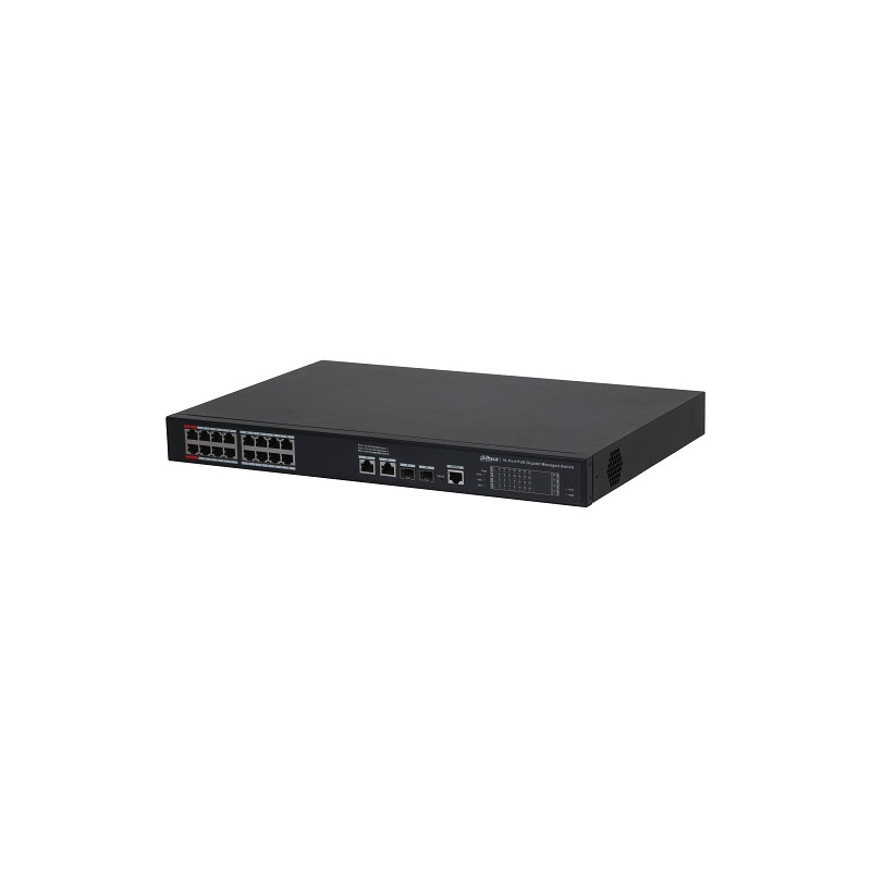PoE šakotuvas 1000Mbps 16portų PoE +2G uplink + 2SFP, Hi-PoE