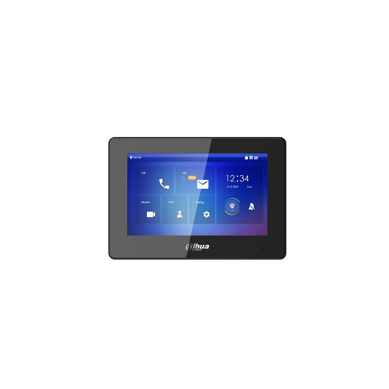 IP domofono monitorius 7 col. 1024x600,Micro SD kortelės prievadas,PoE(802.3af) juodas, SIP