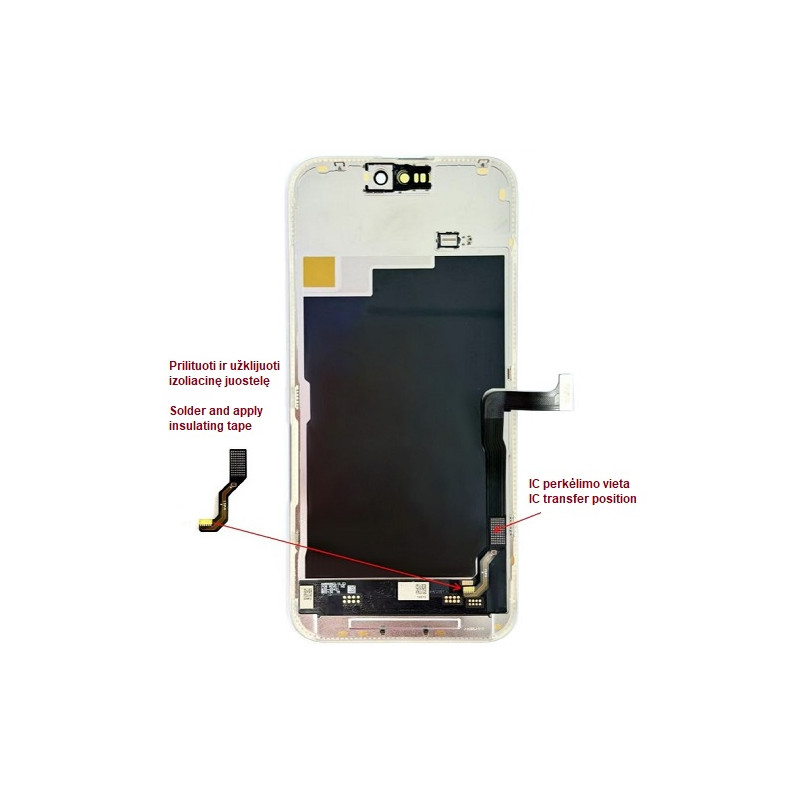 Ekranas skirtas iPhone 15 Pro Max, LTPO Soft OLED, 120Hz