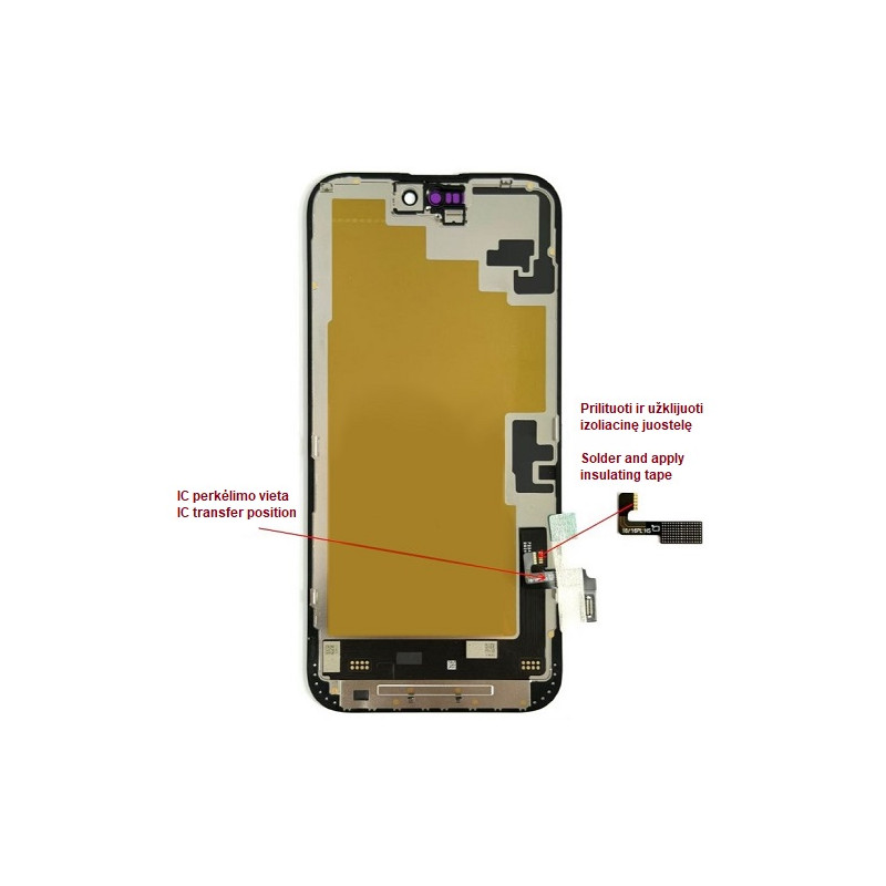 Ekranas skirtas iPhone 16 Plus, LTPO Soft OLED, 60Hz