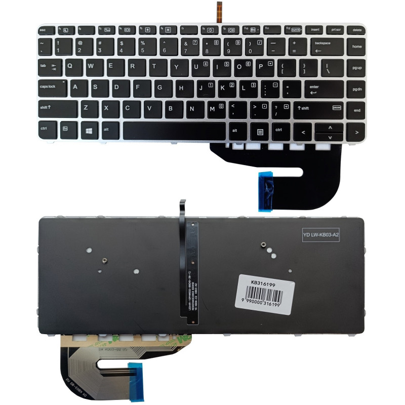 Klaviatūra HP EliteBook 840 G3 G4, su pašvietimu, US