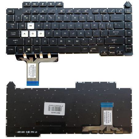 Klaviatūra ASUS G15 G513, G513Q, G533, su RGB pašvietimu, US