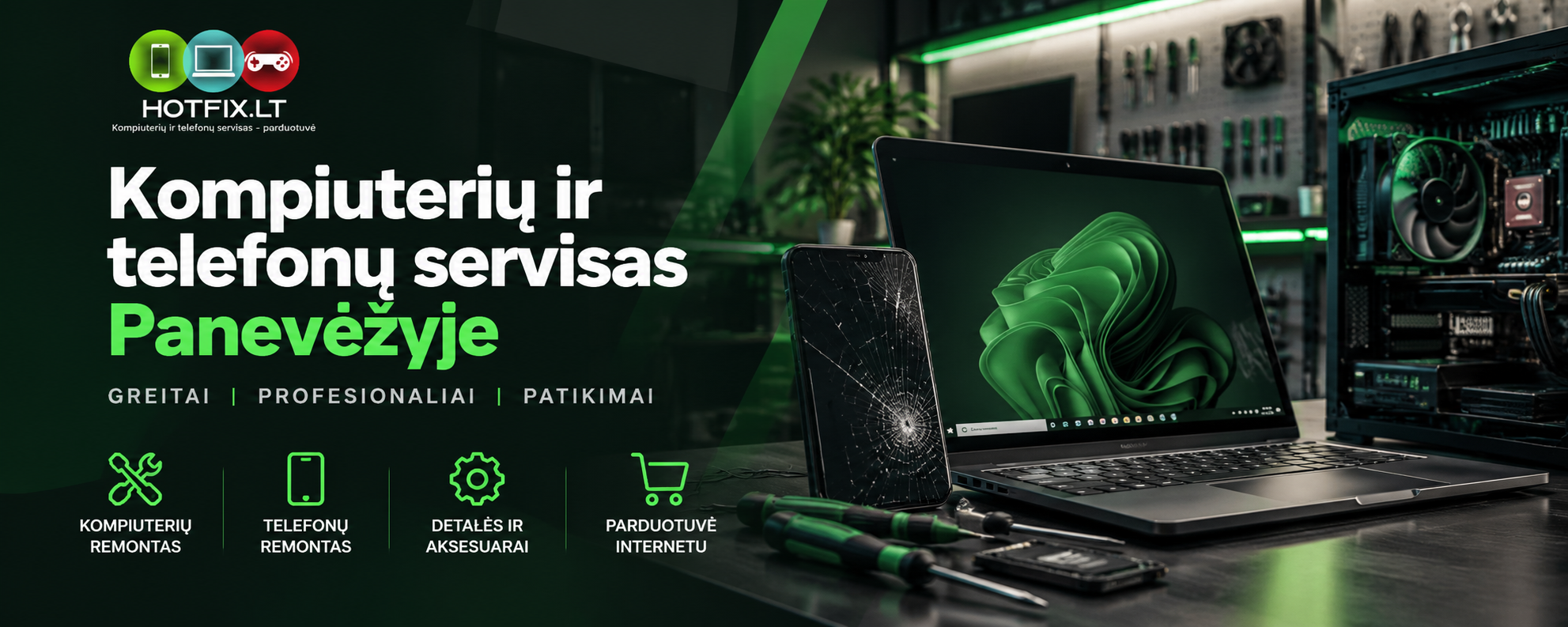 kompiuterių ir telefonų remontas Panevėžyje